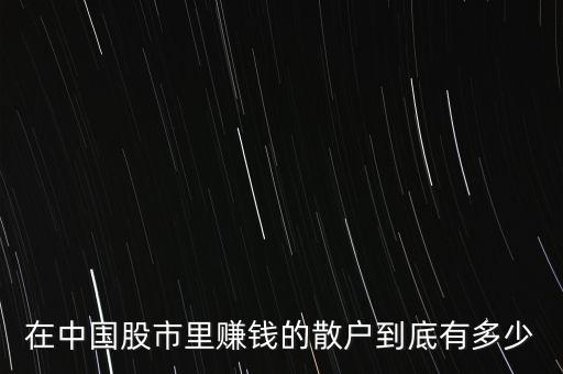 在中國(guó)股市里賺錢(qián)的散戶到底有多少