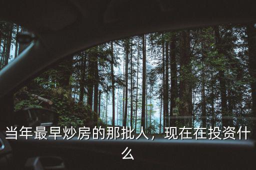 當(dāng)年最早炒房的那批人，現(xiàn)在在投資什么