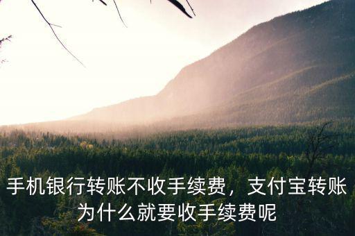手機(jī)銀行轉(zhuǎn)賬不收手續(xù)費(fèi)，支付寶轉(zhuǎn)賬為什么就要收手續(xù)費(fèi)呢