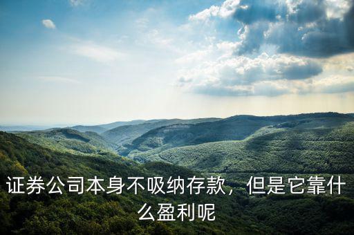 證券公司本身不吸納存款，但是它靠什么盈利呢