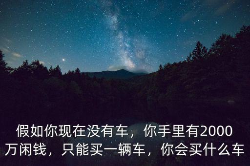 假如你現(xiàn)在沒有車，你手里有2000萬閑錢，只能買一輛車，你會買什么車