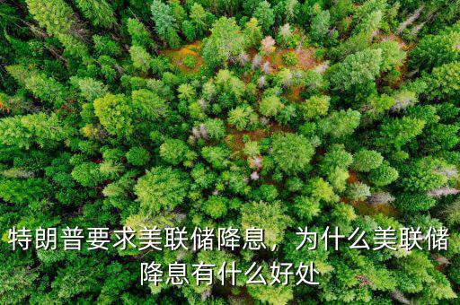 特朗普要求美聯(lián)儲(chǔ)降息，為什么美聯(lián)儲(chǔ)降息有什么好處