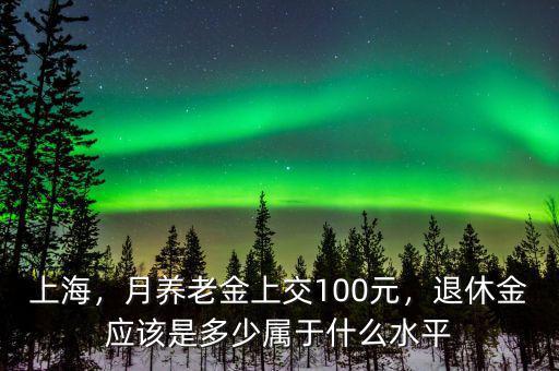 上海，月養(yǎng)老金上交100元，退休金應(yīng)該是多少屬于什么水平