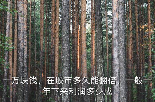 一萬(wàn)塊錢(qián)，在股市多久能翻倍，一般一年下來(lái)利潤(rùn)多少成