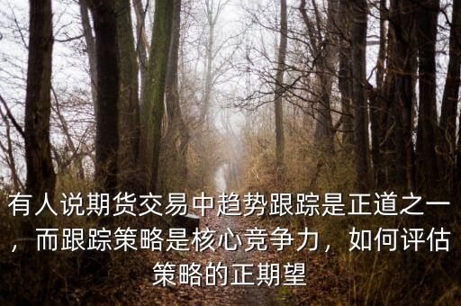 有人說期貨交易中趨勢跟蹤是正道之一，而跟蹤策略是核心競爭力，如何評估策略的正期望