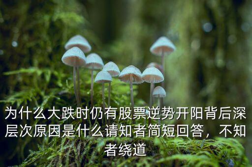 為什么大跌時仍有股票逆勢開陽背后深層次原因是什么請知者簡短回答，不知者繞道