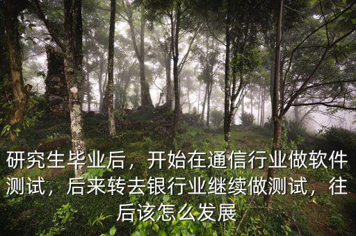 研究生畢業(yè)后，開(kāi)始在通信行業(yè)做軟件測(cè)試，后來(lái)轉(zhuǎn)去銀行業(yè)繼續(xù)做測(cè)試，往后該怎么發(fā)展