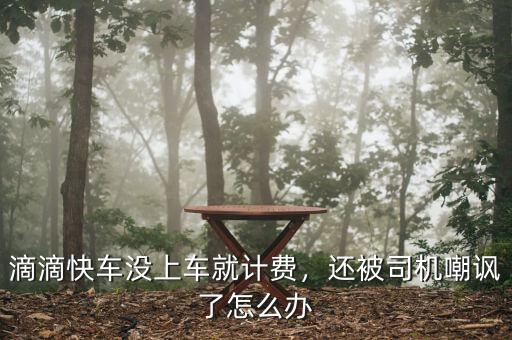 滴滴快車沒(méi)上車就計(jì)費(fèi)，還被司機(jī)嘲諷了怎么辦