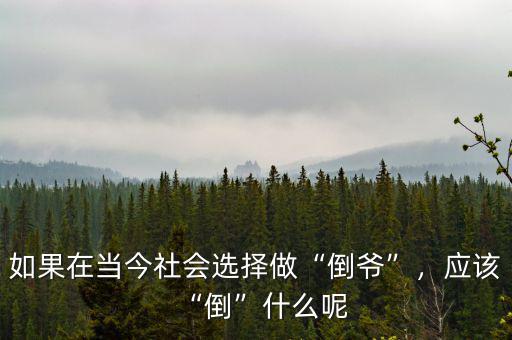 如果在當(dāng)今社會(huì)選擇做“倒?fàn)敗?，?yīng)該“倒”什么呢