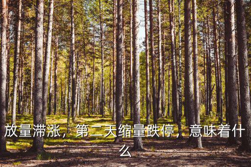 放量滯漲，第二天縮量跌停，意味著什么