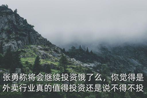 張勇稱將會繼續(xù)投資餓了么，你覺得是外賣行業(yè)真的值得投資還是說不得不投
