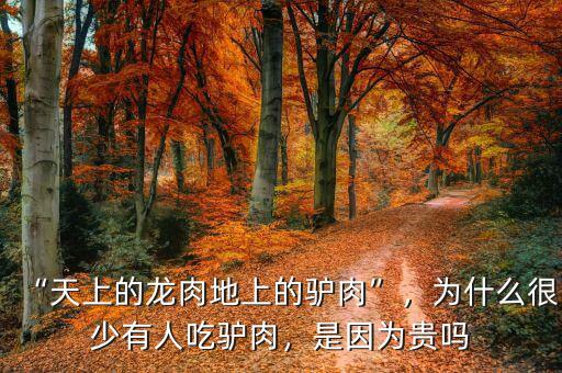 “天上的龍肉地上的驢肉”，為什么很少有人吃驢肉，是因?yàn)橘F嗎