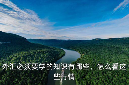 外匯必須要學(xué)的知識有哪些，怎么看這些行情