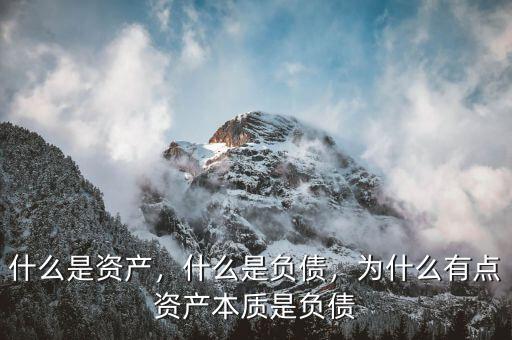 什么是資產，什么是負債，為什么有點資產本質是負債