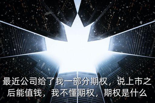 最近公司給了我一部分期權(quán)，說上市之后能值錢，我不懂期權(quán)，期權(quán)是什么