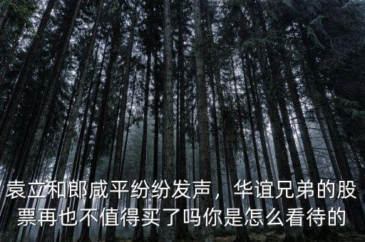 袁立和郎咸平紛紛發(fā)聲，華誼兄弟的股票再也不值得買了嗎你是怎么看待的