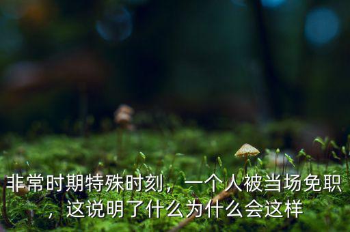非常時(shí)期特殊時(shí)刻，一個(gè)人被當(dāng)場(chǎng)免職，這說(shuō)明了什么為什么會(huì)這樣