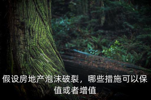 假設(shè)房地產(chǎn)泡沫破裂，哪些措施可以保值或者增值
