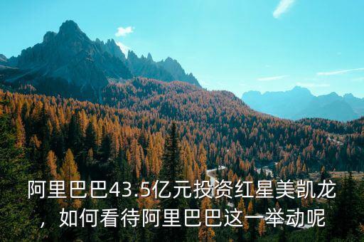 阿里巴巴43.5億元投資紅星美凱龍，如何看待阿里巴巴這一舉動(dòng)呢