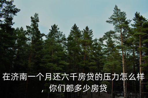 在濟(jì)南一個月還六千房貸的壓力怎么樣，你們都多少房貸