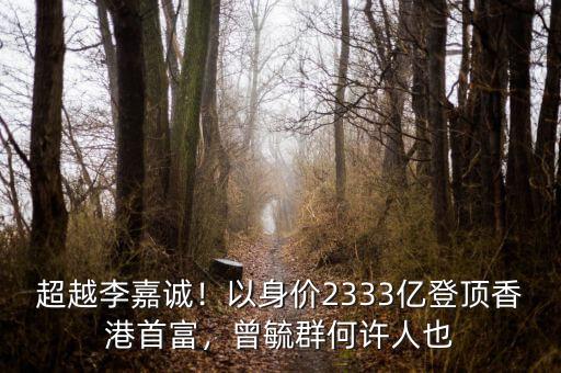 超越李嘉誠(chéng)！以身價(jià)2333億登頂香港首富，曾毓群何許人也