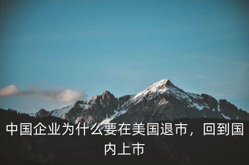 中國企業(yè)為什么要在美國退市，回到國內(nèi)上市