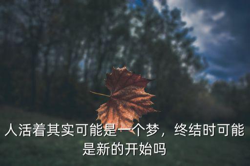 人活著其實(shí)可能是一個(gè)夢(mèng)，終結(jié)時(shí)可能是新的開(kāi)始嗎