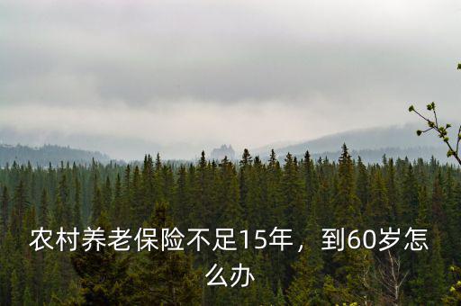 農(nóng)村養(yǎng)老保險(xiǎn)不足15年，到60歲怎么辦