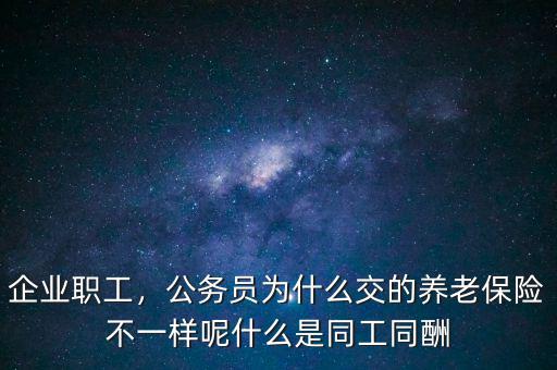 企業(yè)職工，公務員為什么交的養(yǎng)老保險不一樣呢什么是同工同酬