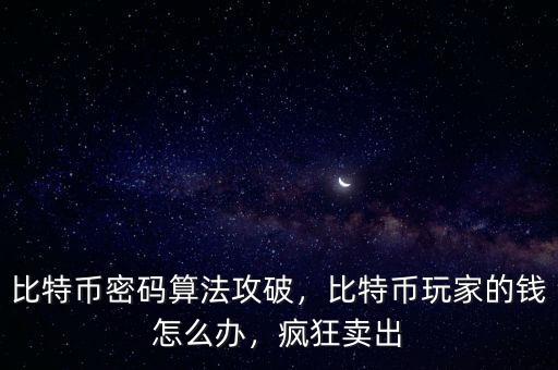 比特幣密碼算法攻破，比特幣玩家的錢怎么辦，瘋狂賣出