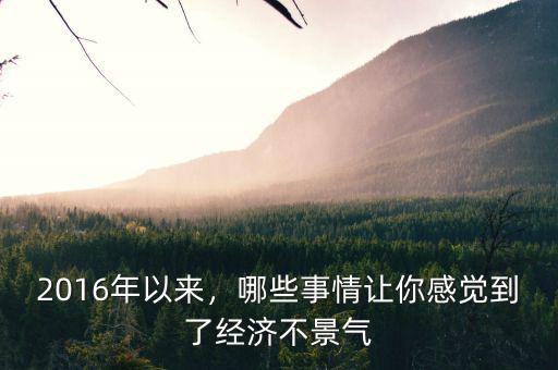 2016年以來(lái)，哪些事情讓你感覺到了經(jīng)濟(jì)不景氣