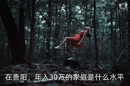 在貴陽(yáng)，年入30萬(wàn)的家庭是什么水平