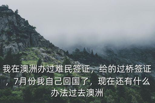 我在澳洲辦過難民簽證，給的過橋簽證，7月份我自己回國了，現在還有什么辦法過去澳洲