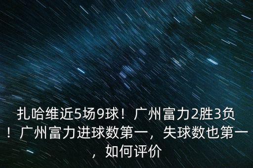 扎哈維近5場9球！廣州富力2勝3負(fù)！廣州富力進(jìn)球數(shù)第一，失球數(shù)也第一，如何評(píng)價(jià)