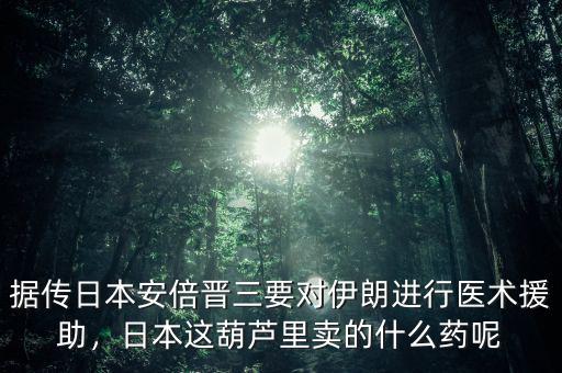 據(jù)傳日本安倍晉三要對(duì)伊朗進(jìn)行醫(yī)術(shù)援助，日本這葫蘆里賣的什么藥呢