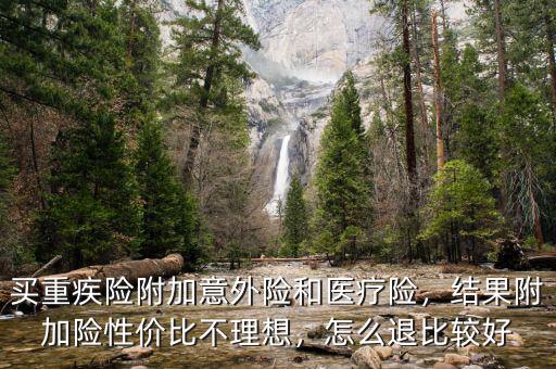 買重疾險(xiǎn)附加意外險(xiǎn)和醫(yī)療險(xiǎn)，結(jié)果附加險(xiǎn)性價(jià)比不理想，怎么退比較好