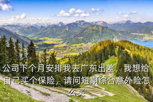 公司下個(gè)月安排我去廣東出差，我想給自己買個(gè)保險(xiǎn)，請(qǐng)問(wèn)短期綜合意外險(xiǎn)怎么買