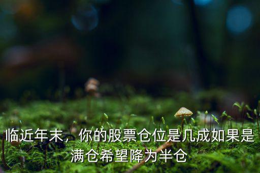 臨近年末，你的股票倉位是幾成如果是滿倉希望降為半倉