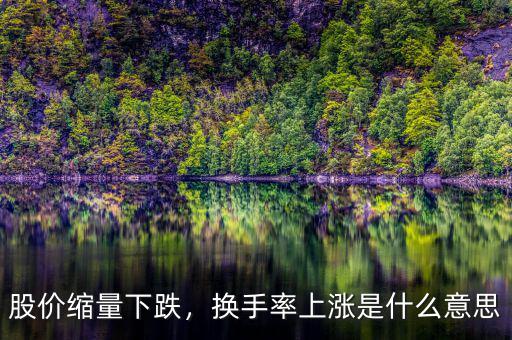 股價縮量下跌，換手率上漲是什么意思