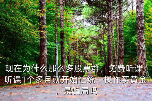 現(xiàn)在為什么那么多股票群，免費(fèi)聽(tīng)課，聽(tīng)課1個(gè)多月就開(kāi)始讓統(tǒng)一操作買(mǎi)黃金，是騙局嗎
