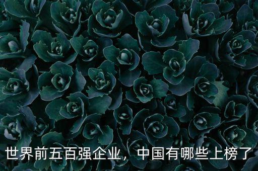 世界前五百?gòu)?qiáng)企業(yè)，中國(guó)有哪些上榜了