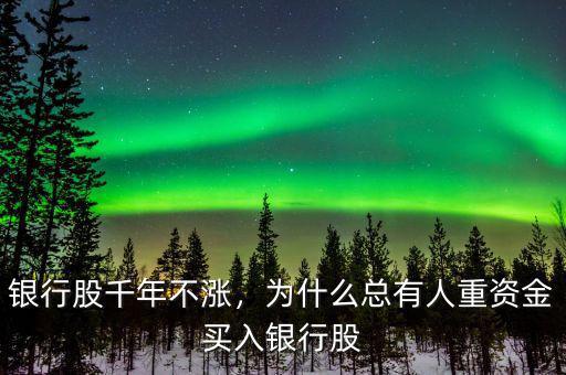 銀行股千年不漲，為什么總有人重資金買入銀行股