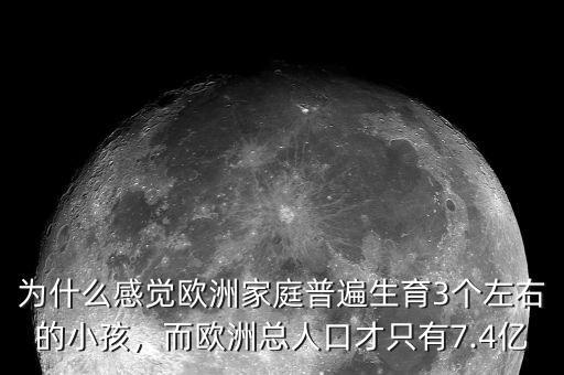 為什么感覺歐洲家庭普遍生育3個左右的小孩，而歐洲總人口才只有7.4億
