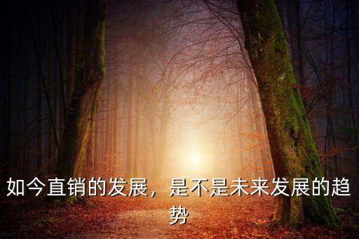 如今直銷的發(fā)展，是不是未來發(fā)展的趨勢