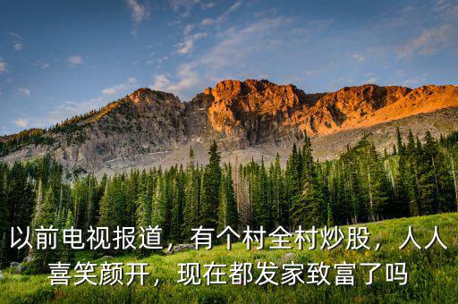 以前電視報(bào)道，有個(gè)村全村炒股，人人喜笑顏開，現(xiàn)在都發(fā)家致富了嗎