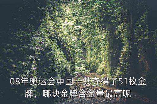 08年奧運(yùn)會(huì)中國(guó)一共奪得了51枚金牌，哪塊金牌含金量最高呢