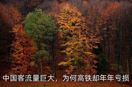 中國客流量巨大，為何高鐵卻年年虧損