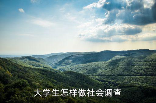 大學生怎樣做社會調查