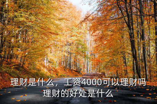 理財是什么，工資4000可以理財嗎理財?shù)暮锰幨鞘裁? class=