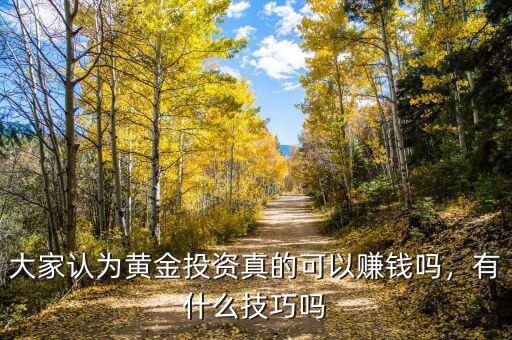 大家認為黃金投資真的可以賺錢嗎，有什么技巧嗎